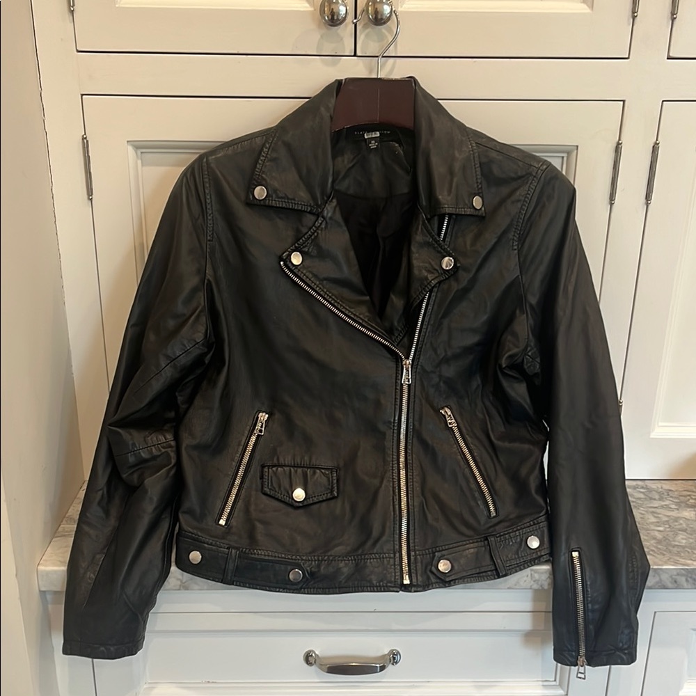 Slate & Willow Black Leather Moto Jacket